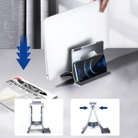 Grey H-type Alloy Laptop Storage Rack - Automatic Gravity thumbnail