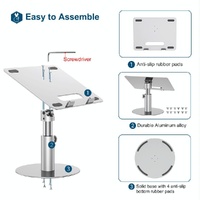 Silver 360 Degree Rotating Aluminum Laptop Stand thumbnail