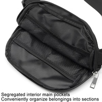 Waterproof Nylon Chest Bag For Outdoor Sports Running Mobile Phone Pocket - Black thumbnail