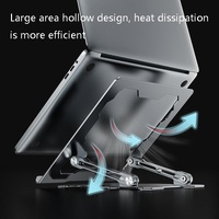 Foldable Laptop Stand - Hollow Design Heat-dissipating Flat Desktop - Deep Space Gray thumbnail