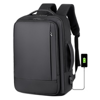 Waterproof Expandable Laptop Backpack with Usb Port - Black thumbnail