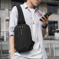 Adjustable Oxford Chest Bag For Men With Glasses Hang Belt Black thumbnail