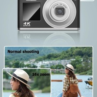 4K Hd Optical Zoom Digital Camera 60Mp Dual Screen Selfie Camera No Memory - Black thumbnail