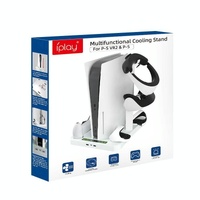 Multifunctional Cooling Base for Ps5 with Vr2 Handle Charging and Disc Storage Stand - White thumbnail