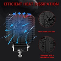 4 Inch Square Mixed Luminous Fishbone Angel Eye Car Work Light thumbnail