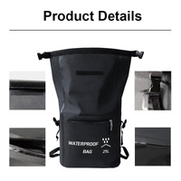 25L Waterproof Beach Bag For Swimming And Upstream Activities Black thumbnail