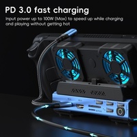 9-In-1 Usb-C Gaming Dock With Detachable Fan - Blue / Black thumbnail