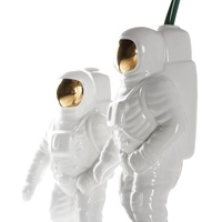 Spacewalker Ceramic Vase with Dried Flowers - Tabletop Decor Tool - White thumbnail