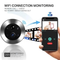 1080P Wifi Smart Cat Eye Video Doorbell With 4.3 Colour Screen And Hidden Graffiti Design - Black thumbnail