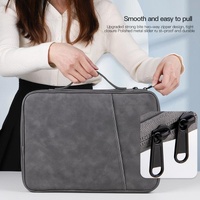 Grey Sheepskin Leather Bag for 12.9-13 Inch Laptops - Portable and Stylish thumbnail