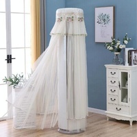 175cm Vertical Lace Air Conditioner Dust Cover - Round Column - White thumbnail