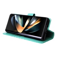 Sunflower Embossed Leather Phone Case for Samsung Galaxy z Fold 4 / 5g - Red thumbnail