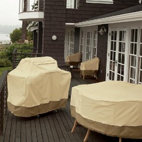 Waterproof Bbq Cover with Sundry Bag - Oxford Cloth 150x61x122cm Beige thumbnail