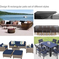 Waterproof Outdoor Furniture Cover - Protects Table and Chairs from Dust and Uv Rays - 205x104x71cm - Black thumbnail