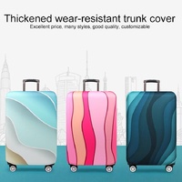 Protective Elastic Luggage Covers - 25-28 Inch - Resistant to Abrasion and Dust - Green Ripple thumbnail