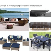 Waterproof Outdoor Furniture Cover - Protects Table and Chairs from Dust and Uv Rays - 90x90x40cm - Black thumbnail