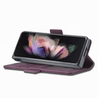 Leather Dual Side Buckle Phone Cover for Samsung Galaxy z Fold 4 - Dark Cyan thumbnail