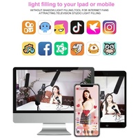 Portable Double Arm Fill Light with Phone Clip - Adjustable Brightness Black thumbnail