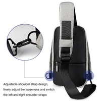 Adjustable Sports Chest Bag Lightweight & Versatile - Elegant Grey thumbnail