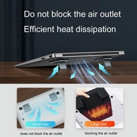 Desktop Folding Notebook Stand with Invisible Height Increase and Storage - Silver thumbnail