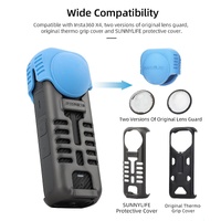 Silicone Shockproof Case and Lens Cover for Insta360 X4 by Sunnylife - Blue - Lens Cover thumbnail