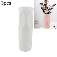 3-piece Plastic Vase Set for Dry and Wet Flower Arrangements and Floral Decor - Gray thumbnail