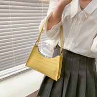 Small Square Stone Pattern Shoulder Bag for Women - Yellow thumbnail