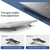 Foldable Metal Laptop Stand - Set of 2 - Black thumbnail