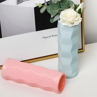 Wave Drop-proof Imitation Porcelain Vase - Simple Home Decor - Pink thumbnail