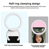 Clip-on Half-ring Fill Light for 10cm Mobile Phones - White thumbnail
