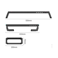 Foldable Laptop Stand with Rgb Lighting & Usb Expansion - Monitor Rack - Obsidian Black thumbnail