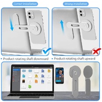 Aluminum Magnetic Phone Stand for Laptop Expansion - Silver thumbnail