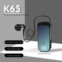 K65 Wireless Business Earbuds - Retractable Cable - Yellow thumbnail