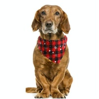 Pet Triangle Towel Christmas Snowflake Dog Saliva Towel - Size S - Green thumbnail