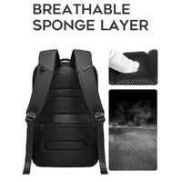 Waterproof Antitheft Men Backpack for 15.6 Laptop - Travel Ready - Grey thumbnail