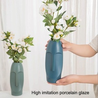 Thickened Pe Vase for Dried Flower Arrangements - Durable Drop-proof and Crack-proof - Sea Blue thumbnail