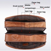 Men 15.6 Inch Business Handbag Casual Singer Shoulder Messenger Bag - Brown thumbnail