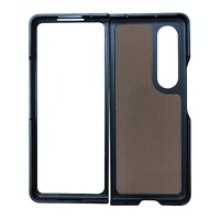 Two Tone Litchi Pu Case for Samsung Galaxy z Fold 4 - Slim & Stylish - Orange thumbnail