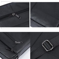 Men Cowhide Leather Crossbody Bag Vertical Shoulder Business Bag Coffee thumbnail