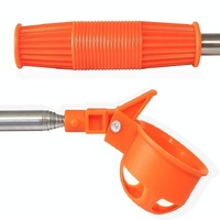 Foldable Golf Ball Picker with Stainless Steel Rod - 8 Sections - Orange thumbnail