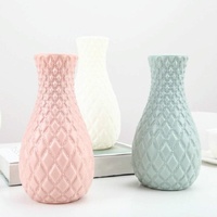 Hydroponic Plastic Vase for Dry and Wet Flower Arrangements - Desktop Furnishings - Pink thumbnail