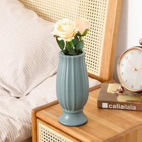 Soft Dried Flower Vase Arrangement for Living Room Decor - Sea Blue thumbnail