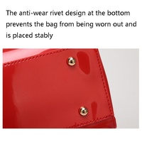 Patent Leather Shoulder Bag for Women - Glue Closure - Red thumbnail