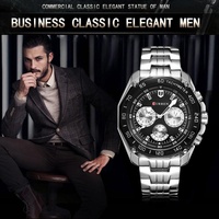 Waterproof Quartz Watch for Men - Casual Business Style - White Shell Black thumbnail