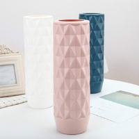 Creative Plastic Vase for Home Decoration - Flower Arrangement Container - Pink thumbnail