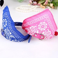 Adjustable Dog Bandana Leather Printed Soft Scarf Collar Neckerchief For Puppy Pet - Size M - Black thumbnail