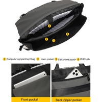 Anti-drop Crossbody Laptop Bag - 16 Inch Airbag Design - Black Gray Equation thumbnail