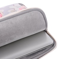 13 Inch Laptop Case Bag with White Rose Pattern and Handle - Black thumbnail