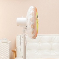 18-inch Cartoon Children's Electric Fan with All-inclusive Mesh Protection Net and Anti-pinch Hand Cover - Blue Whale thumbnail