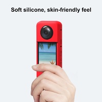Silicone Protective Case with Lens Cover for Insta360 X3 - Black thumbnail